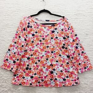 T-Shirt Pink Ditsy Floral Pima Cotton Bloomcore Comfortcore Casual Resort Sz XL